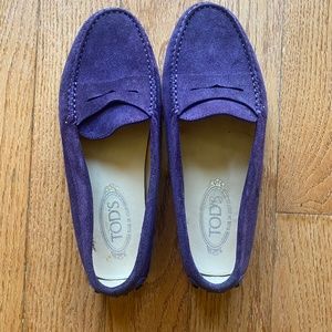 Todd’s Purple suede driving shoes moccasins EU 39